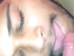 Pierced tongue Blatino sucks white cock