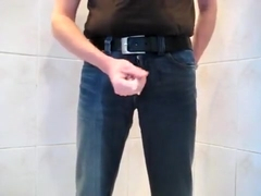 jeans urinate double cum piercing shower