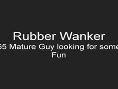 Rubber suited old wanker