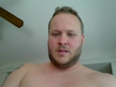 White Chubby Guy Masturbate on Skype