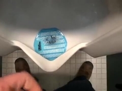 Urinal piss play and cum.