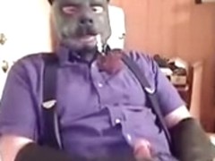 Office wolf enjoys a pipe and jacks-off