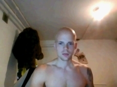 Bald Dude Jerks Off on Cam Sex Skype