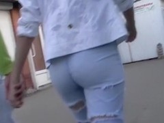 Bubble booty is taut jeans