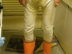 nlboots - white lengthy johns & rubber boots