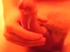 Uncut cock jerked off till a cumshot