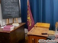 Dilf teacher facializes student after class