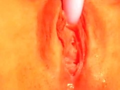 There is a flood cumming out of this red vagina
