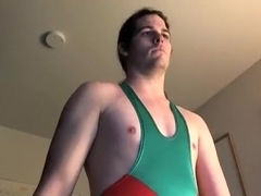 Slutty in a Taut Wrestling Singlet