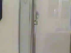 Caught naked in the bathroom on spy cam