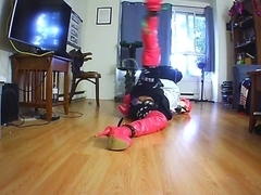 Sissy leg tied self bondage