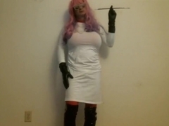 smoking with holder in chastity