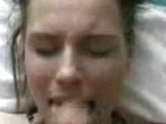 Amateur cocksucker surprised her pal and got cum on face