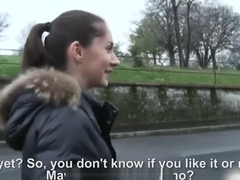 Euro teen gets  on the side of the road