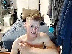 Fascinating man is masturbating at home and filming himself on webcam