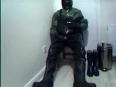 rubber chest wader jerk off