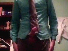 Jerking off in a tie