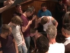 Tattoo wolf bound with anal cumshot