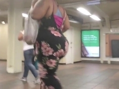 Super Round BBW Booty in Floral Jumpsuit