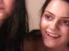 Young brunette lesbians playing with some sex toys