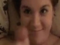 Homemade cocksucker swallows and eats a lot of cum
