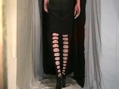 Crossdresser In Black Dress