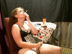 Beautiful MTF Submissive Sissy Denied From Smoking Then Orgasms