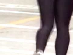 Sexy candid camera recording nice running legs in the street 01x
