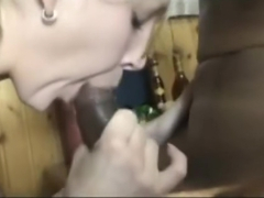 Hot Blonde Interracial dick sucking