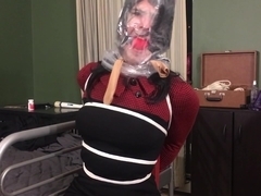 Tranny Bound to Chair - Hung and Bagged