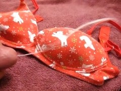 Cum on Christmas Bra in July