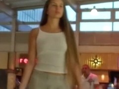 Perfect blonde teen amateur up skirt action