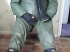 Jack Off in green rubber.