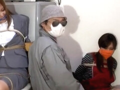 Two Japanese chics bound and gagged