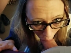 Good Bespectacled Girl Gets a Schlong to Suck