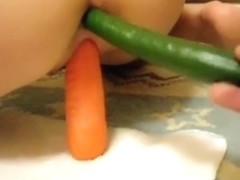 Girl casually inserted toy in pussy