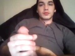 Horny Guy With Bushy Cock Jerks Off and Cums