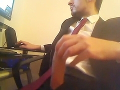 Enchanting homosexual is having a good time at home and filming himself on computer webcam