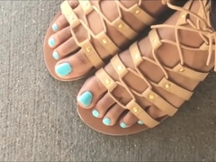 Brianna teal Toenails