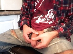 Eging in the kitchen #9 (with foreskin play)