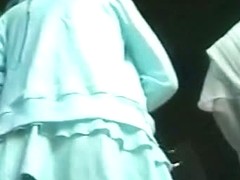 Epic public voyeur up skirt video of a white chick