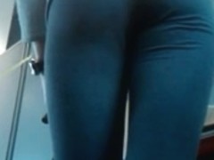 College Hottie Spandex Booty Up Close