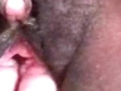 Guy fingers his chick's hairy cunt on personal POV video