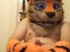 Tiggy plays with himself in his mesh undies ,)