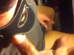 Bound schlong and balls fellatio