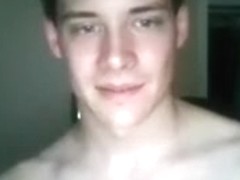 Handsome muscular guy showing off his big dick