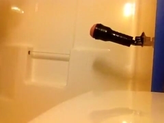 Banging my Fleshlight in new digs multiple cums