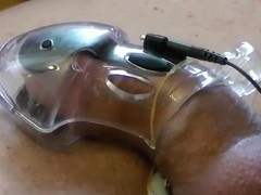 electro estim: caged-cock bend-right-way very-short