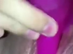 My girlfriend playing with her tight little pussy