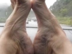 Feet on the dashboard